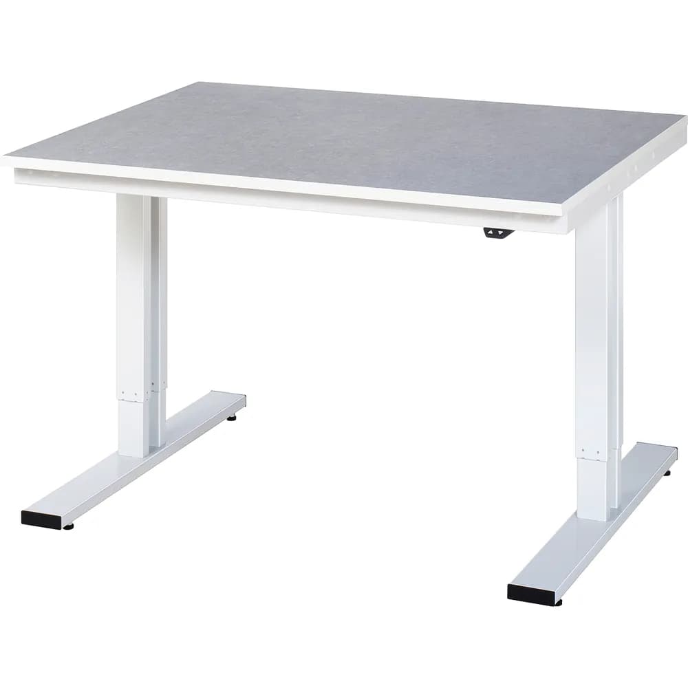 RAU. - Werktisch adlatus 300, Linoleumplatte, 1250 x 1000 x 720-1120mm