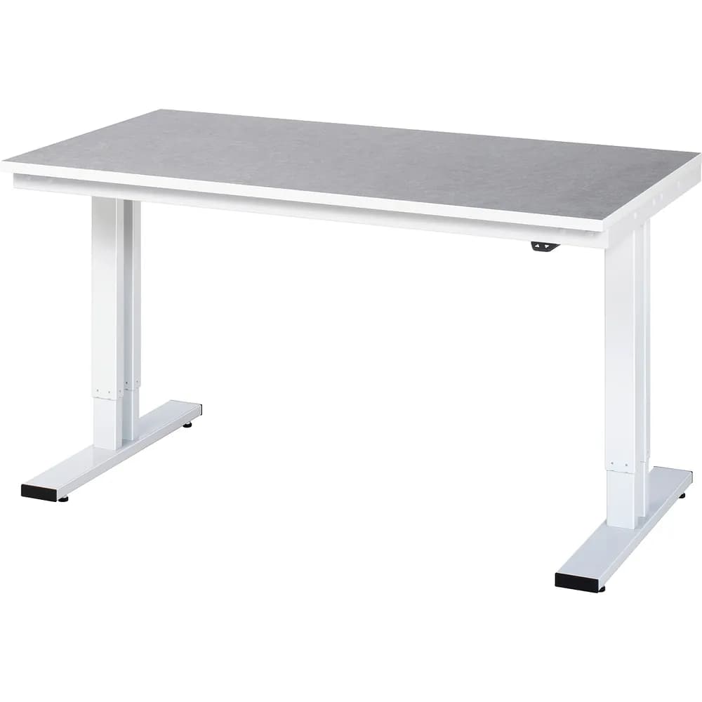 RAU. - Werktisch adlatus 300, Linoleumplatte, 1500 x 800 x 720-1120mm