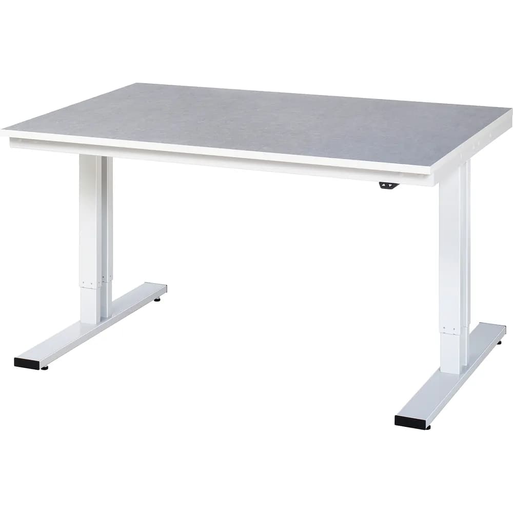 RAU. - Werktisch adlatus 300, Linoleumplatte, 1500 x 1000 x 720-1120mm