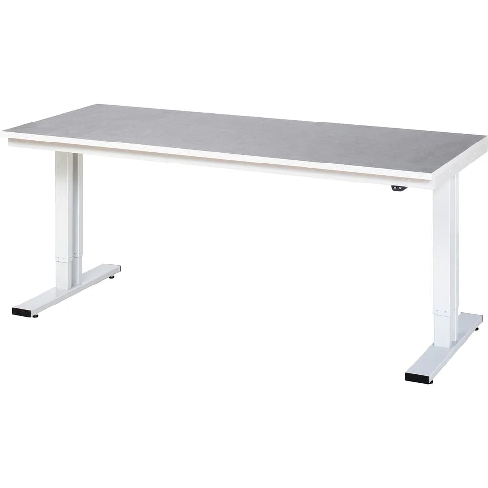 RAU. - Werktisch adlatus 300, Linoleumplatte, 2000 x 800 x 720-1120mm