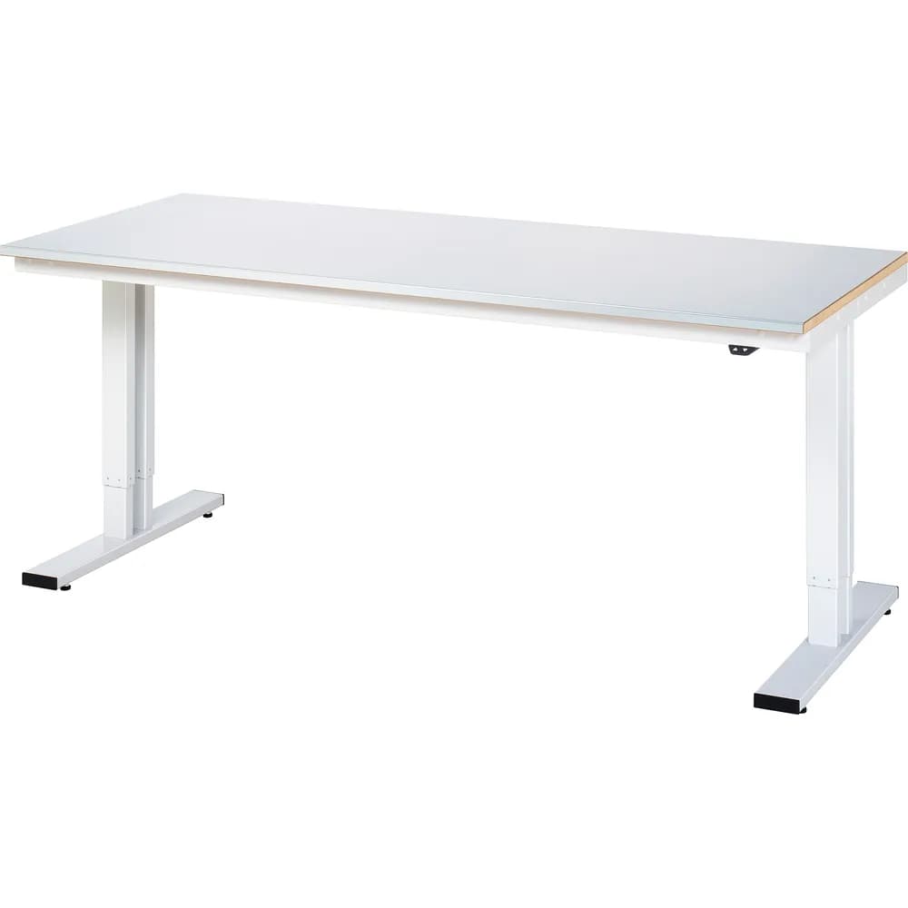 RAU. - Werktisch adlatus 300, Stahlblechplatte, 2000 x 800 x 720-1120mm