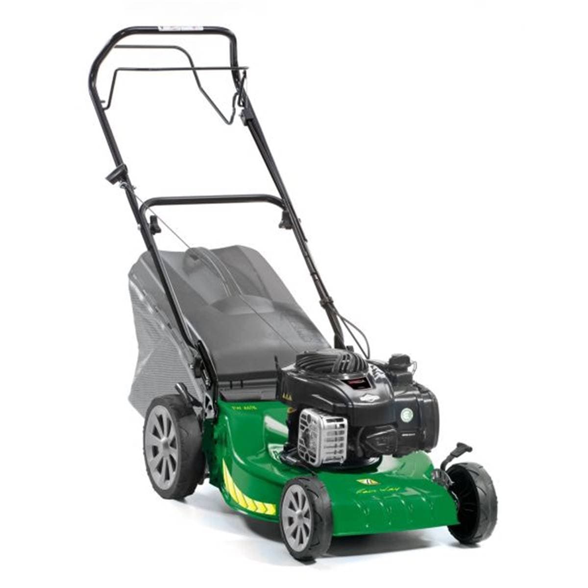 Tondeuse Thermique Tractée FW46TB – 46 cm, Moteur Briggs & Stratton, Bac 60 L, Grandes Roues, Idéale Jusqu’à 800 m²