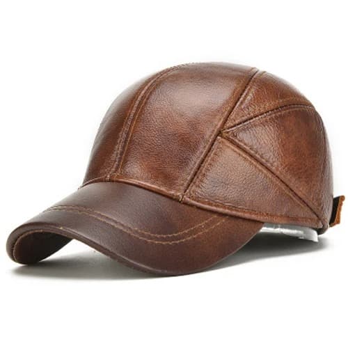 Casquette Baseball en Véritable Cuir (Modèle: Marron)