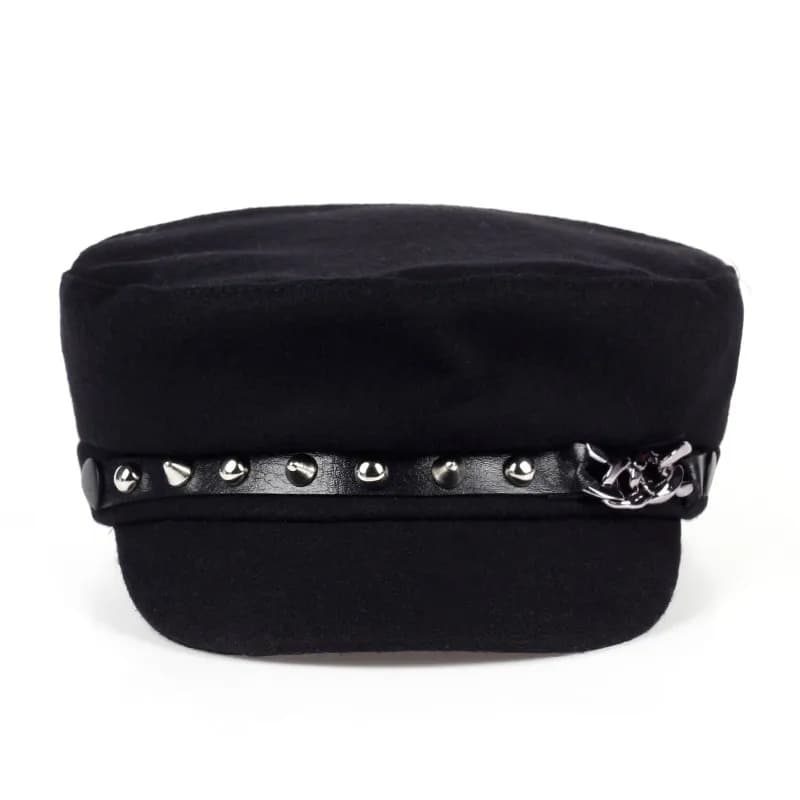 Casquette Beret Femme avec Chaîne (Modèle: Noir)