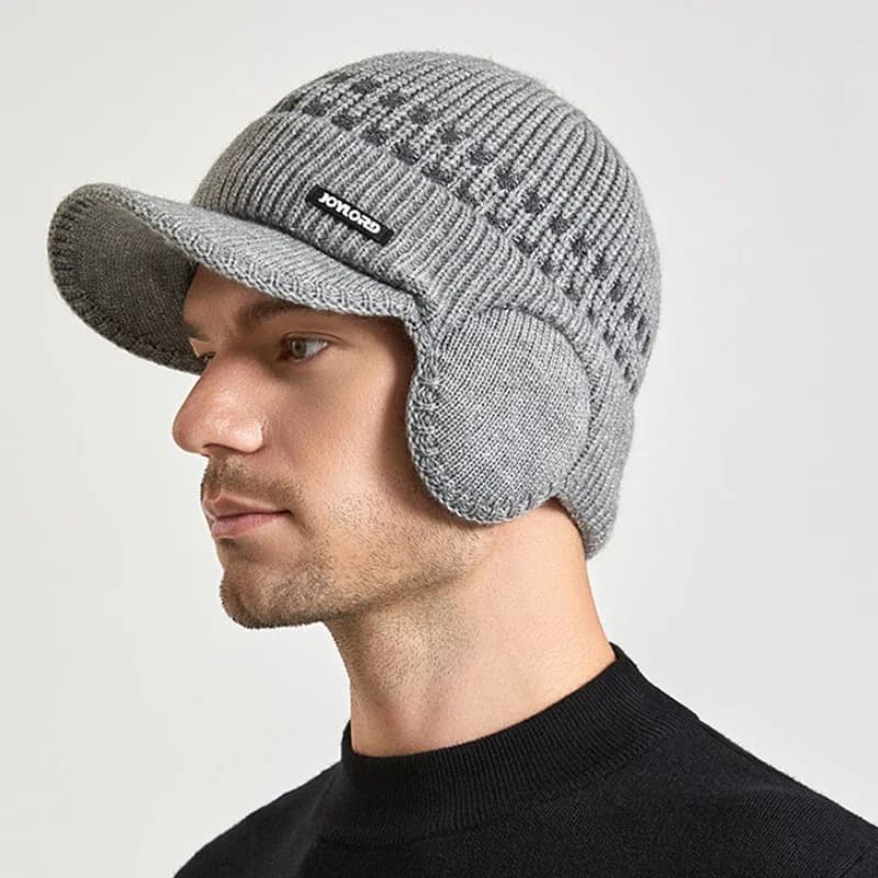 Casquette Bonnet avec Oreillettes (Modèle: Gris Clair)
