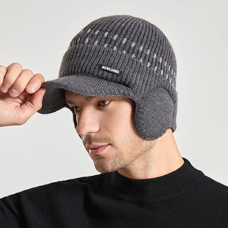 Casquette Bonnet avec Oreillettes (Modèle: Gris Foncé)