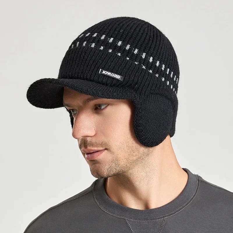 Casquette Bonnet avec Oreillettes (Modèle: Noir)