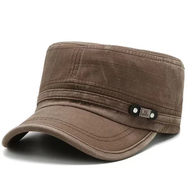 Casquette Militaire en Coton Délavé (Modèle: Marron)