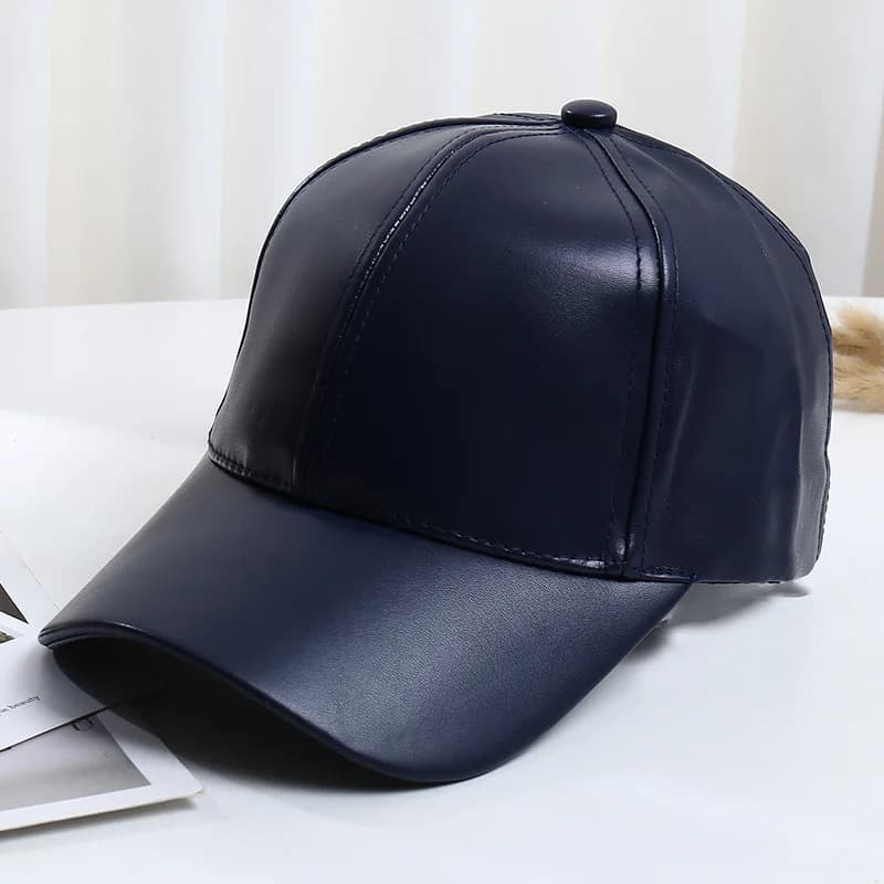 Casquette Navy Style Baseball en Simili Cuir