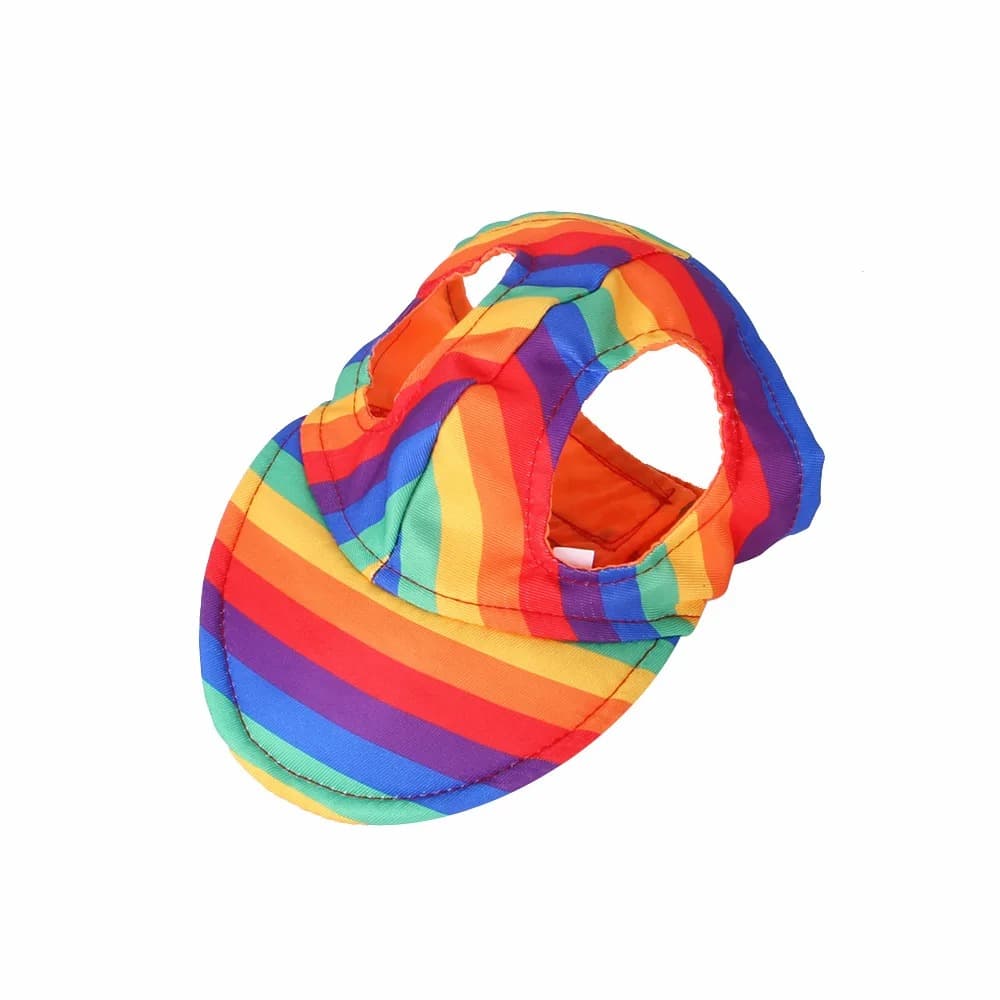 Casquette Pour Chien Anti UV (Modèle: Arc-en-Ciel, Taille: S (29-35cm))