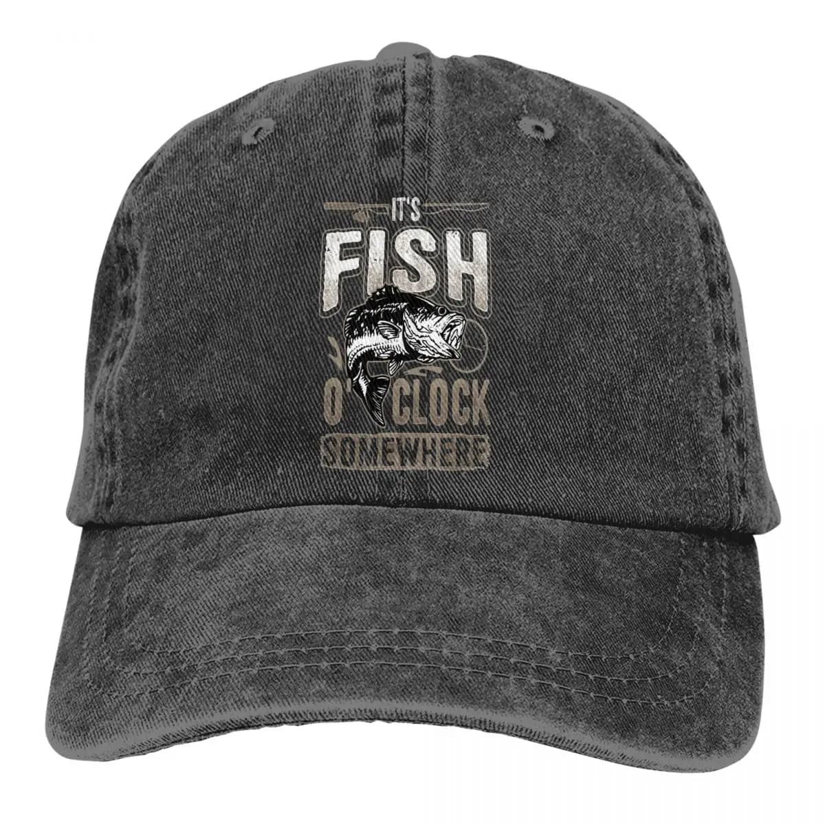 Casquette de Pêche C'est L'heure de Pêcher (Modèle: Dark Gray)