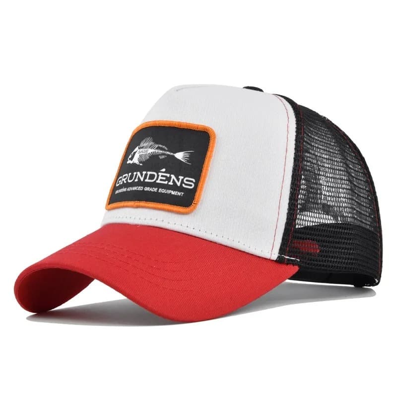 Casquette de Pêche Grundéns (Modèle: Rouge et Blanc)