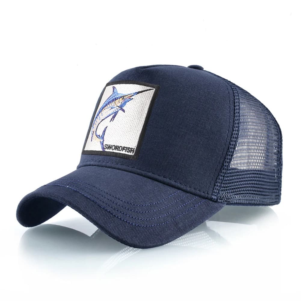 Casquette de Pêche Motif Espadon (Modèle: Bleu)