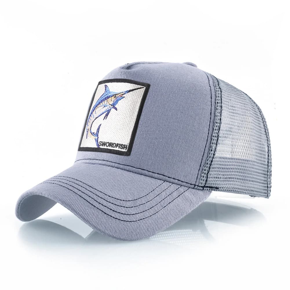 Casquette de Pêche Motif Espadon (Modèle: Gris)