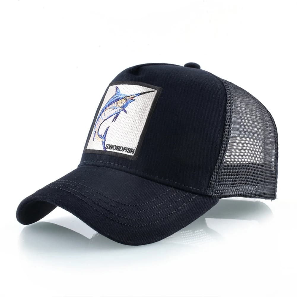 Casquette de Pêche Motif Espadon (Modèle: Noir)