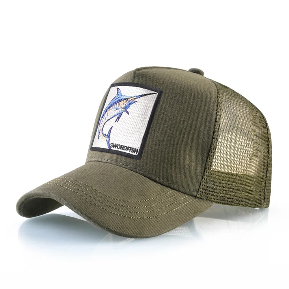 Casquette de Pêche Motif Espadon (Modèle: Vert)