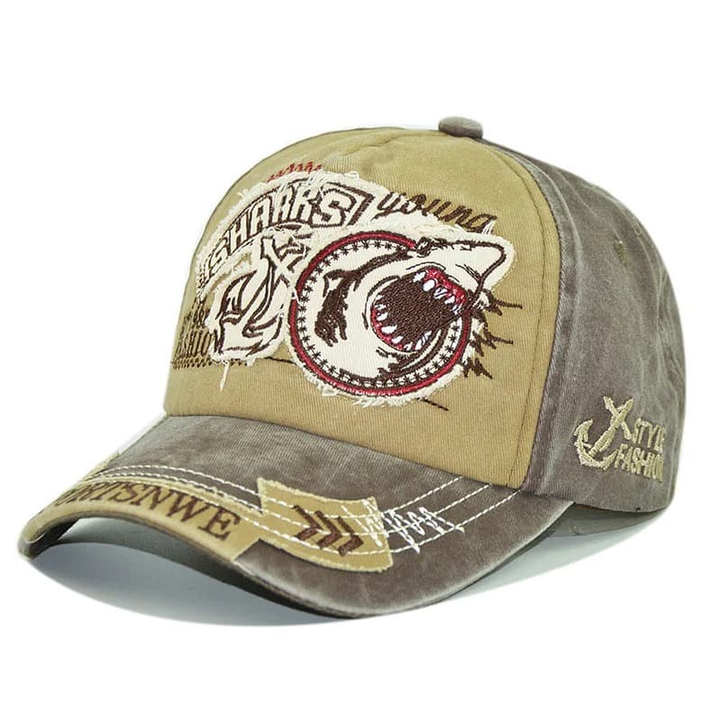 Casquette de Pêcheur Motif Requin (Modèle: Beige)