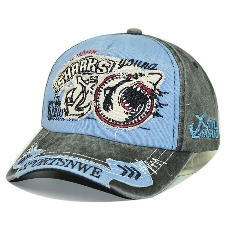 Casquette de Pêcheur Motif Requin (Modèle: Bleu)