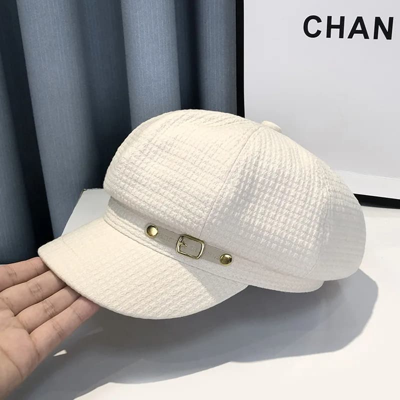 Beret Style Gavroche Pour Femme (Modèle: Blanc)
