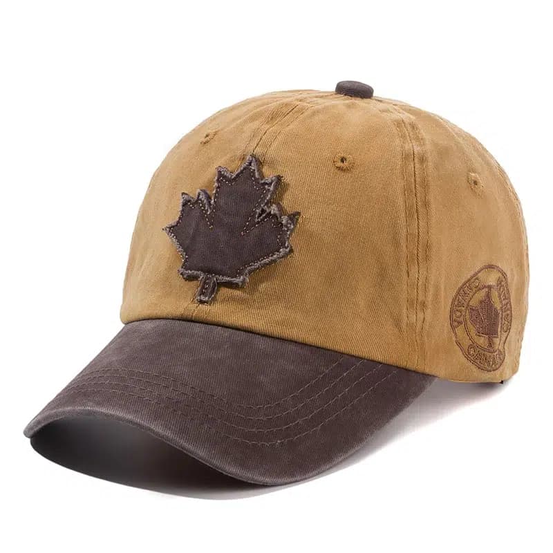 Casquette Baseball Feuille d'Hérable (Modèle: Jaune)