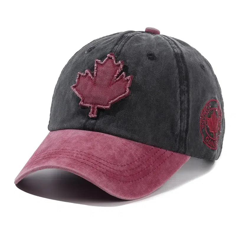 Casquette Baseball Feuille d'Hérable (Modèle: Rouge)