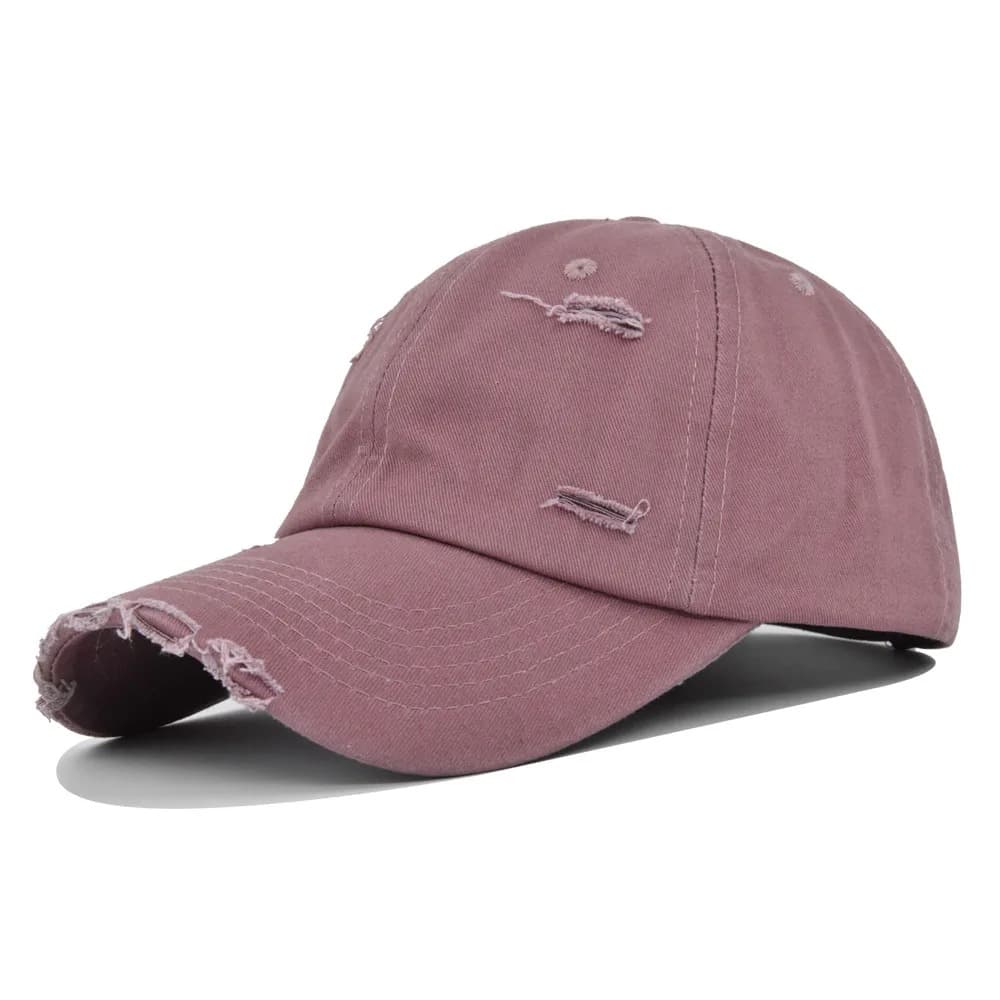 Casquette Baseball Lavande Effet Trouée