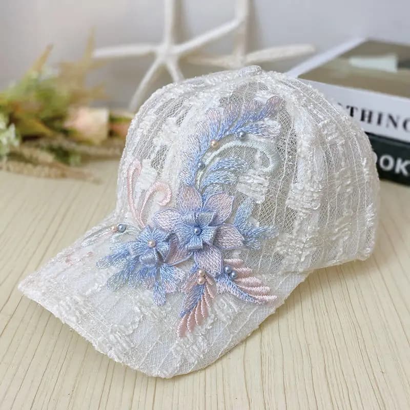 Casquette Blanche en Dentelle (Modèle: Classique)