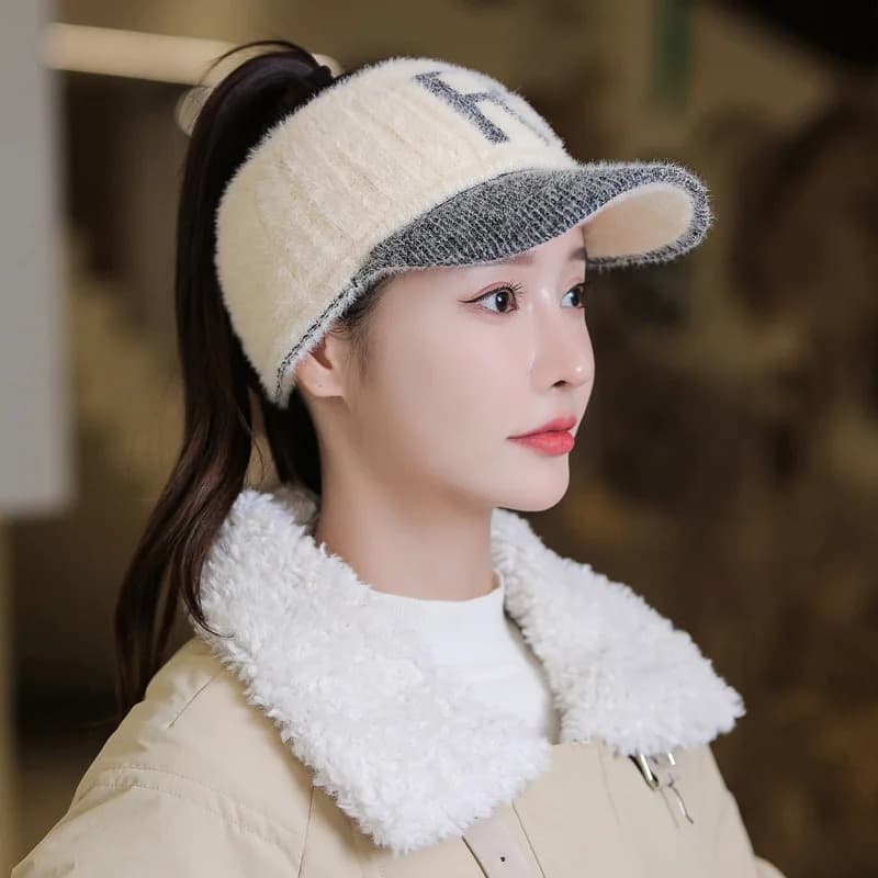 Casquette Bonnet Femme Lettre R (Modèle: Beige)