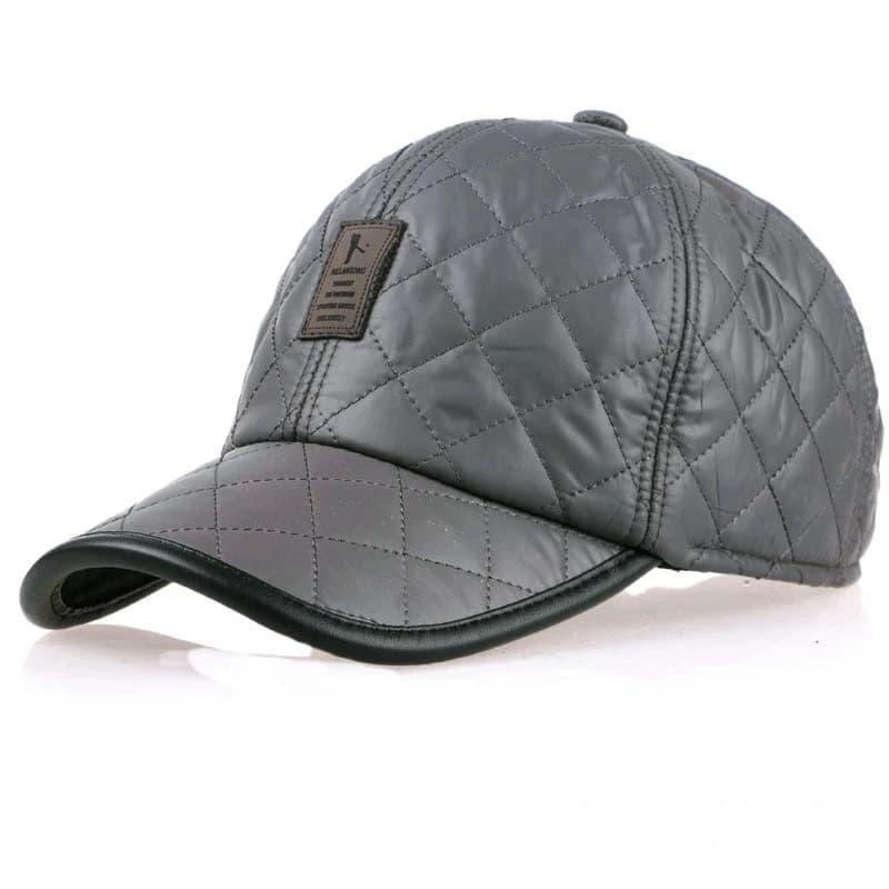Casquette Cache Oreille en Simili Cuir (Modèle: Gris)