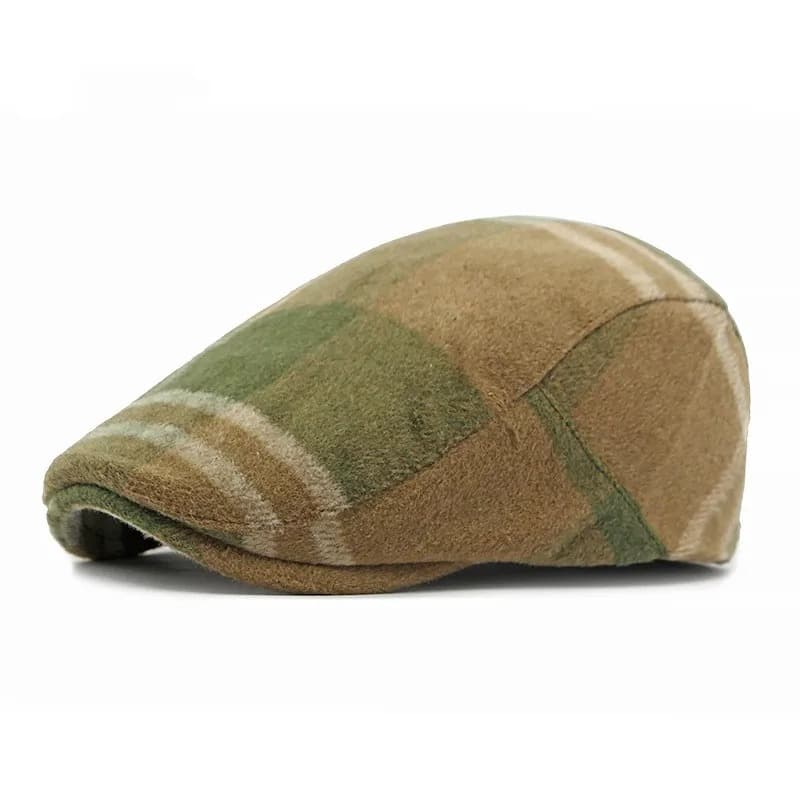 Casquette Plate Ă Carreaux Vintage (Couleur: Beige)