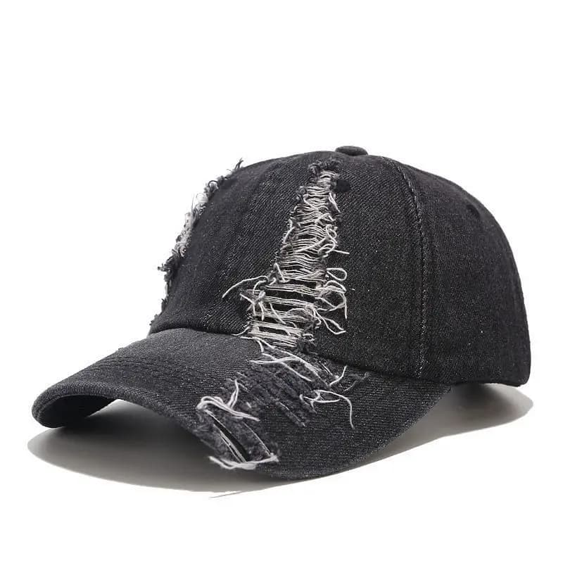 Casquette de Baseball Effet Usagée (Modèle: Noir)