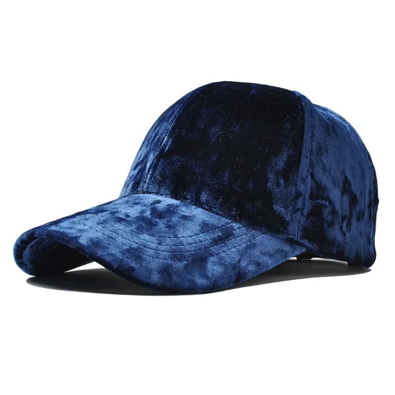 Casquette de Baseball en Velours (Modèle: Bleu)