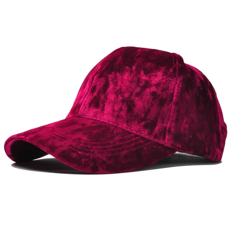 Casquette de Baseball en Velours (Modèle: Bordeaux)