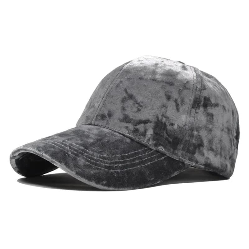 Casquette de Baseball en Velours (Modèle: Gris)