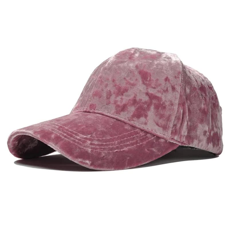 Casquette de Baseball en Velours (Modèle: Rose)
