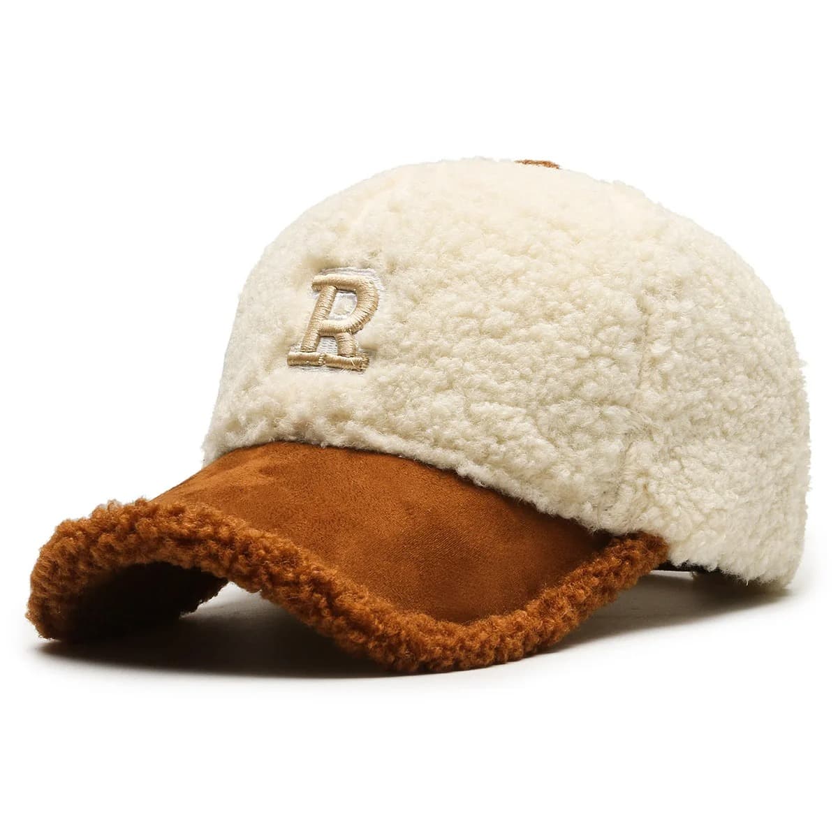 Casquette en Laine Pour Femme (Modèle: Blanc/Marron)