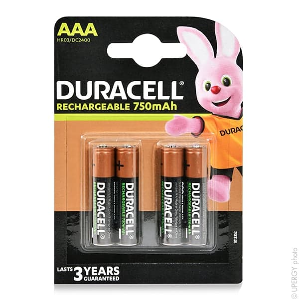 Duracell - Accus NiMH blister x4 AAA DURACELL PLUS 1.2V 750mAh