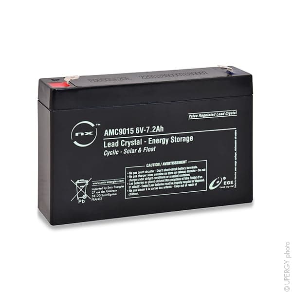NX - Batterie lead crystal 3-CNFJ-7.2 6V 7.2Ah F6.35