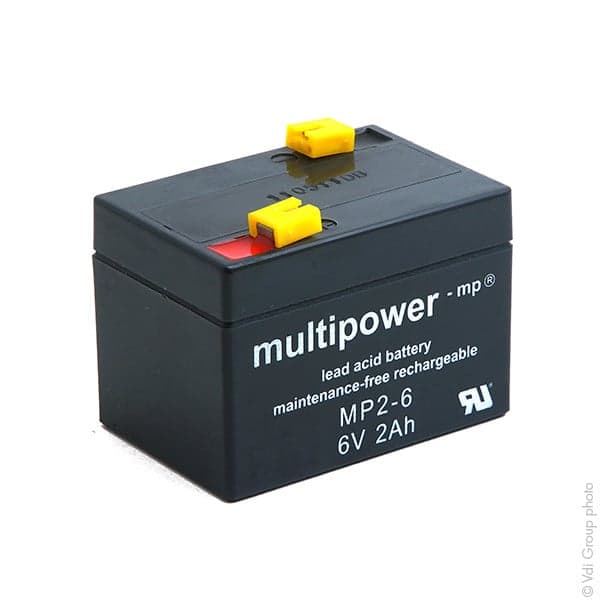 Multipower - Batterie plomb AGM MP2-6 6V 2Ah F4.8