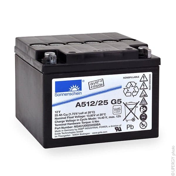 Sonnenschein - Batterie plomb etanche gel A512/25G5 12V 25Ah M5-M