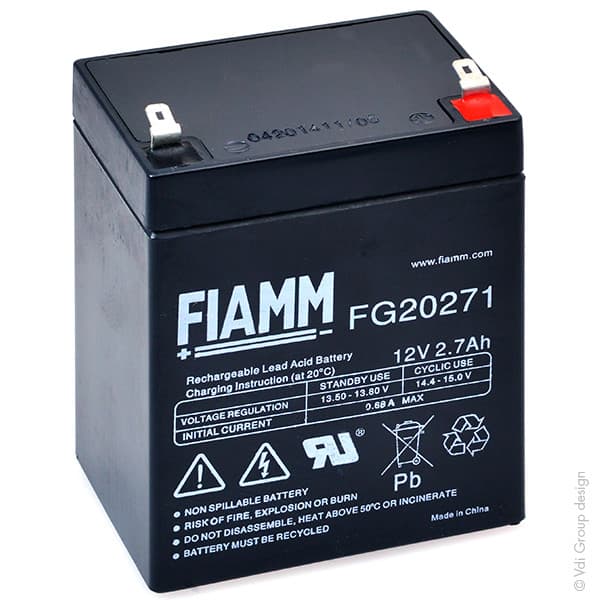 Fiamm - Batterie plomb AGM FG20271 12V 2.7Ah F4.8