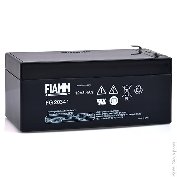 Fiamm - Batterie plomb AGM FIAMM FG20341 12V 3.4Ah F4.8