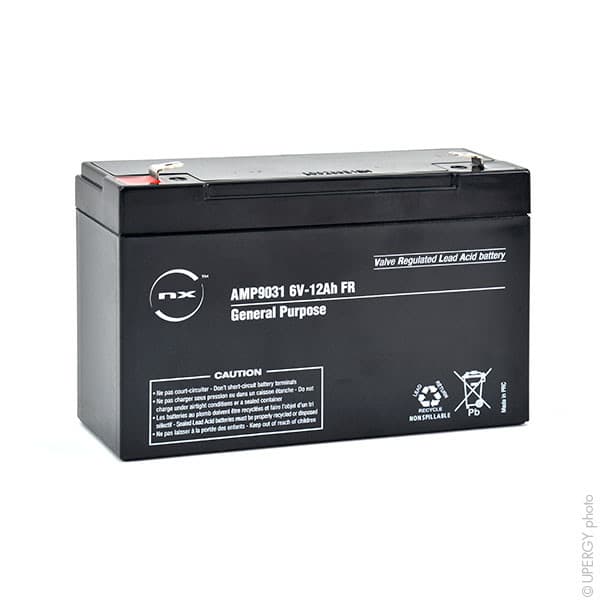 NX - Batterie plomb AGM NX 12-6 General Purpose FR 6V 12Ah F6.35
