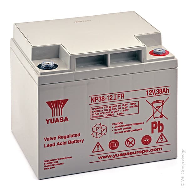 Yuasa - Batterie plomb AGM YUASA NP38-12IFR 12V 38Ah M5-F