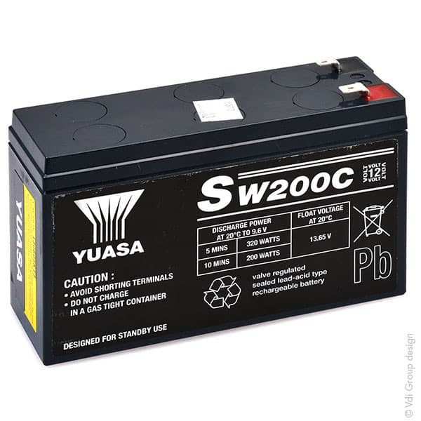 Yuasa - Batterie onduleur (UPS) YUASA SW200C 12V 5.8Ah F6.35/F4.8