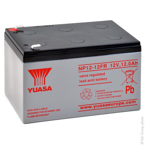 Yuasa - Batterie plomb AGM YUASA NP12-12FR 12V 12Ah F6.35