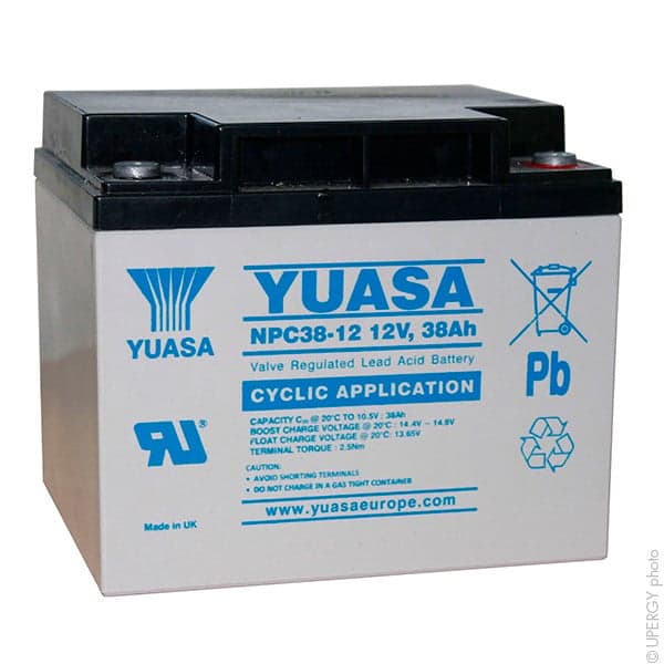 Yuasa - Batterie plomb AGM YUASA NPC38-12 12V 38Ah M5-F