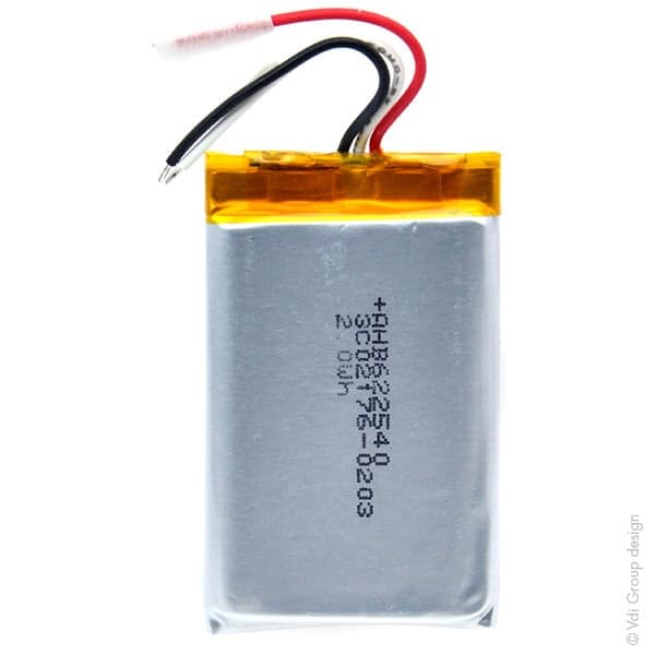 Renata / Swatch Group - Batterie Li-Po 1S1P ICP622540PMT+ PCM UN38.3 3.7V 550mAh fils