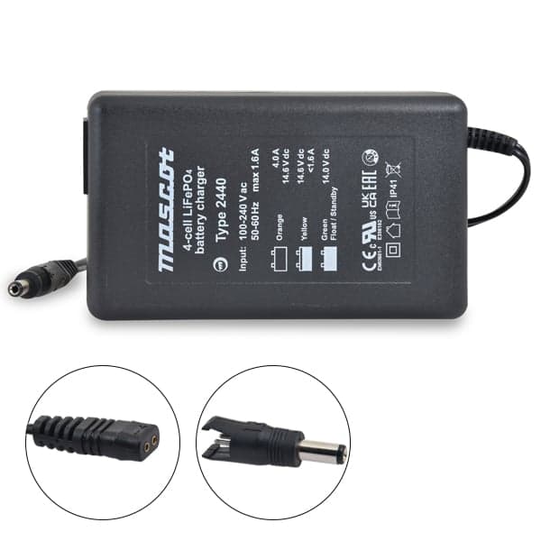 Mascot - Chargeur Lithium Fer Phosphate Mascot 2440 4S 14.6V/4A 110-230V - Sortie 5.5 x 2.1 mm