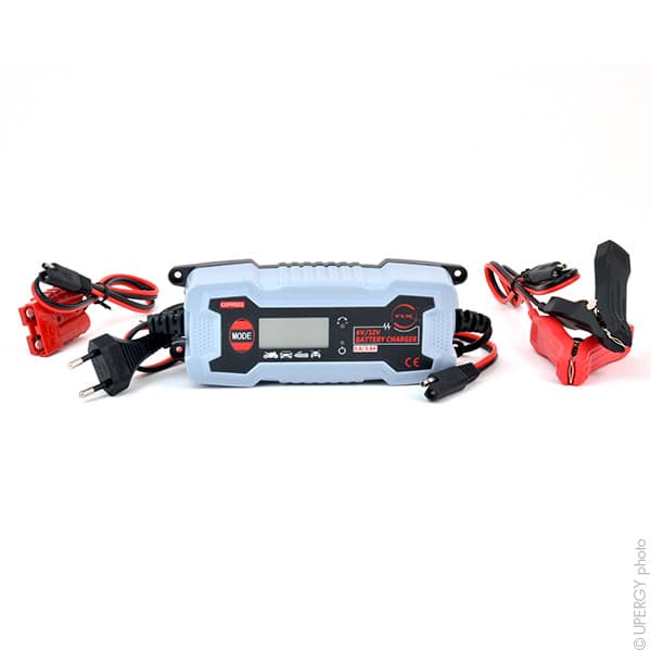 NX - Chargeur plomb/LiFePO4 LCD NX 6V/12V 0,8A/3,8A - pinces crocodiles + prise Anderson